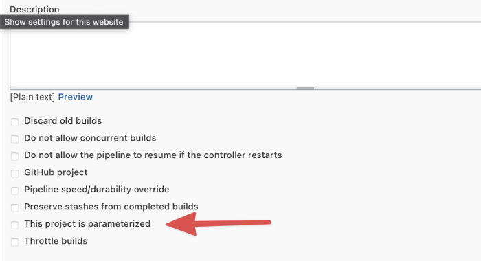 add a parameter to the build configuration