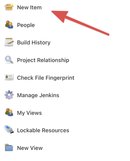 New item in Jenkins menu