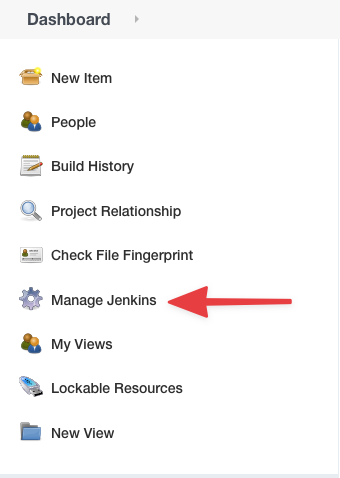 Manage Jenkins menu item