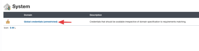 Systems menu in Jenkins