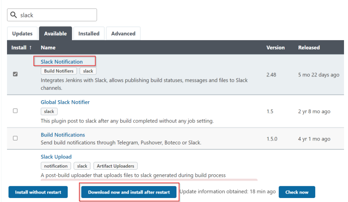 Jenkins Slack integration screenshot 3