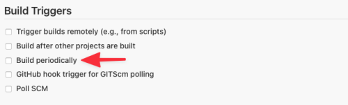 Build periodically checkbox in Build Triggers section