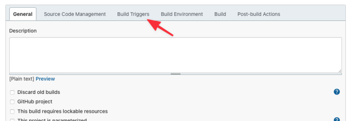 Build Triggers tab - Jenkins