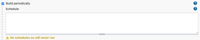 Scheduling text area - Jenkins