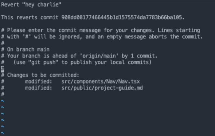 git revert a previous commit