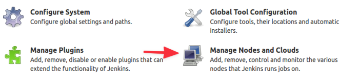 Manage Nodes and Clouds menu