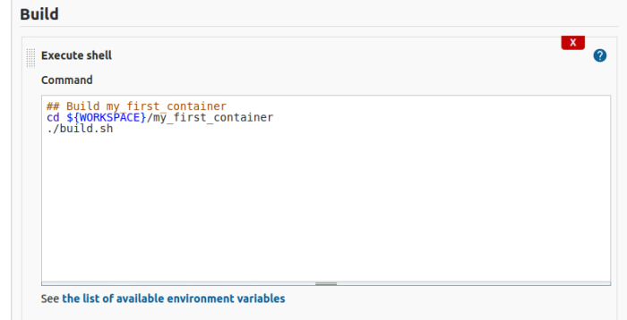 Shell script to configure a Jenkins job