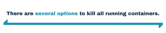 There are several options to kill all running containers.