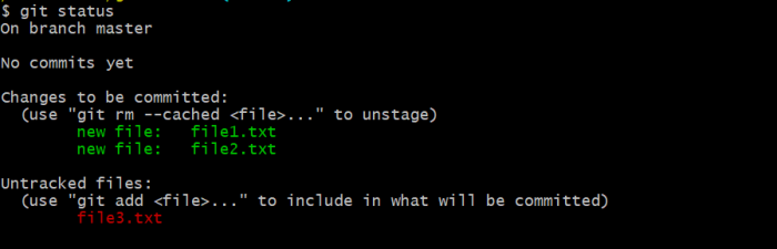 git status file3 in untracked state