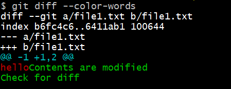 git diff --color-words
