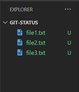 git status text files in untracked state