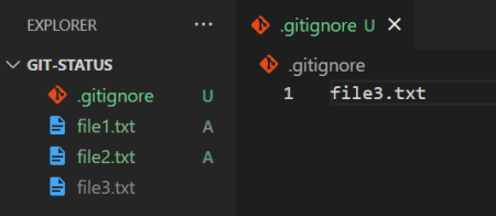 .gitignore file with file3 inside