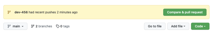 Compare & pull request button