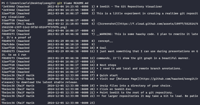 git blame