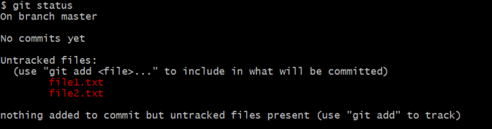 untracked files in working directory