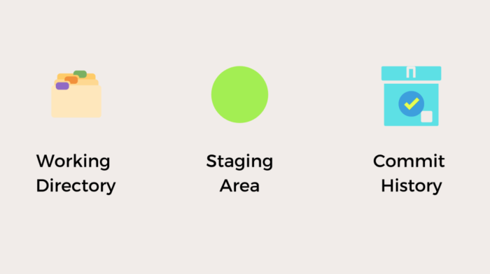 Working Directory, Staging Area, and Commit History