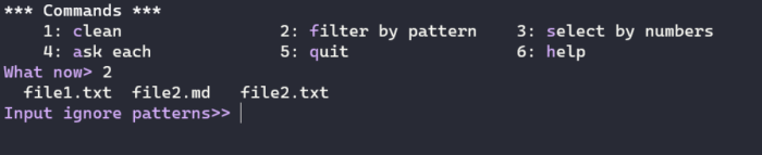 filter by pattern option to ignore in Git