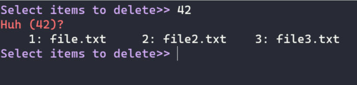select items to delete in Git - "Huh?"