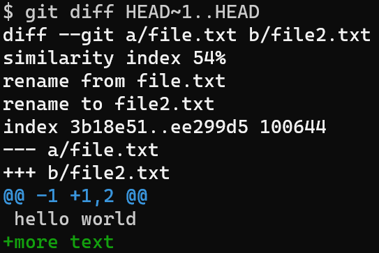 git diff HEAD~1..HEAD