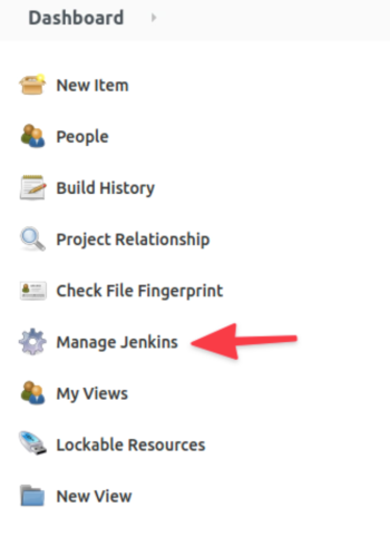 Manage Jenkins menu item