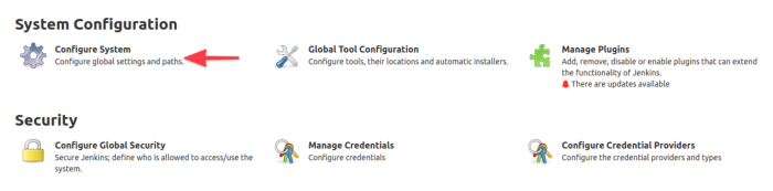 System Configuration page - Configure System