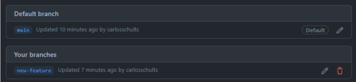 Restore deleted branch GitHub screenshot