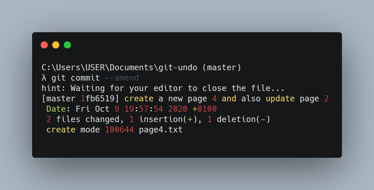 git commit amend
