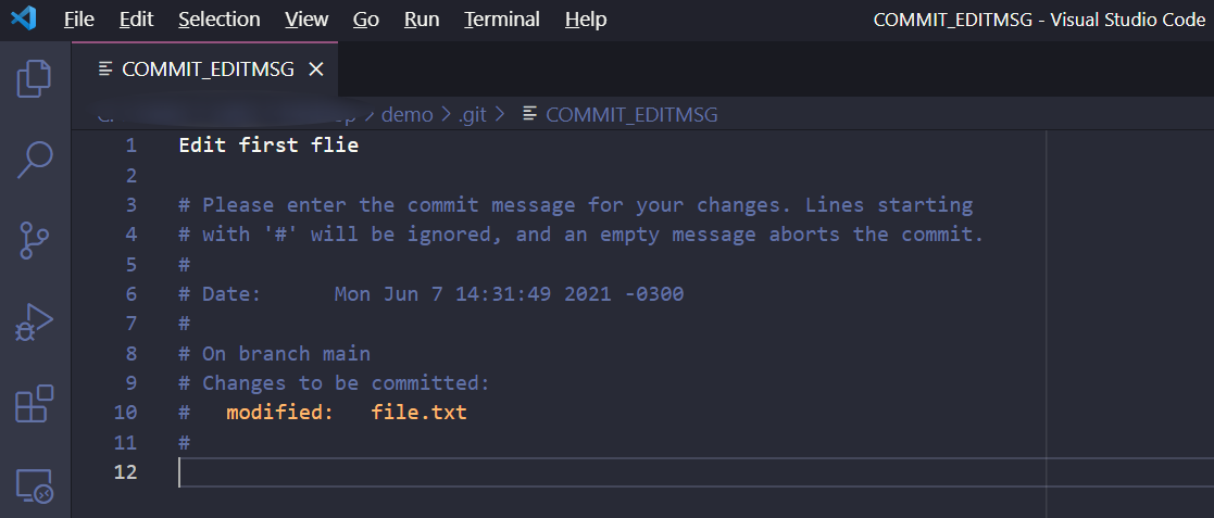 Modified file text