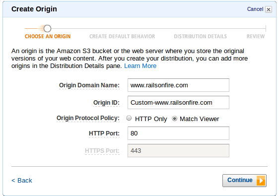 AWS Distribution Origin