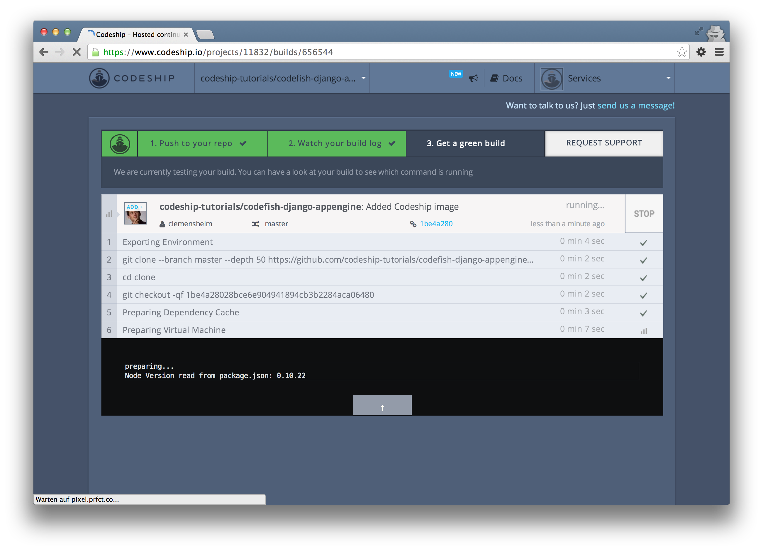 Click on the arrow to the right to access the build details