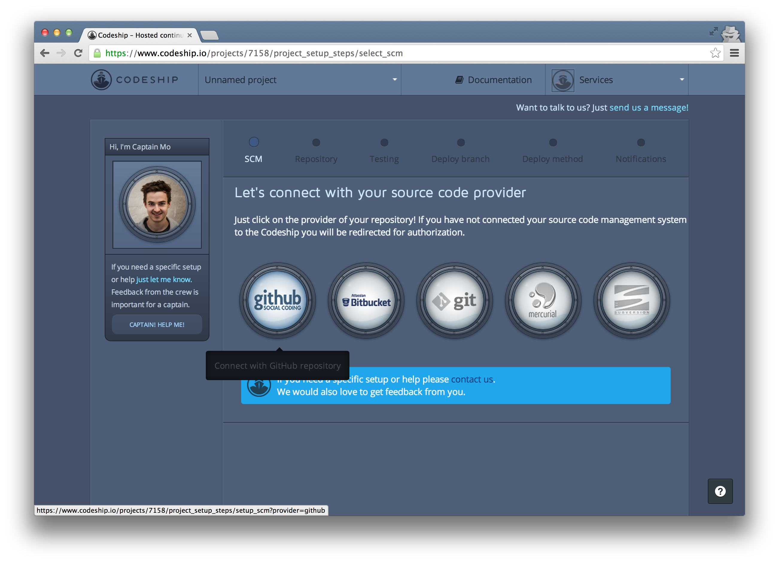 Select your repository provider