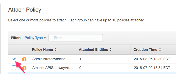 Attach Policy