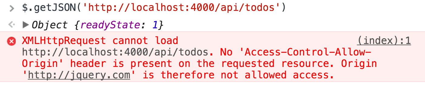No CORS access control