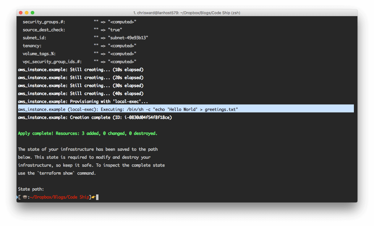 Execute command with Terraform