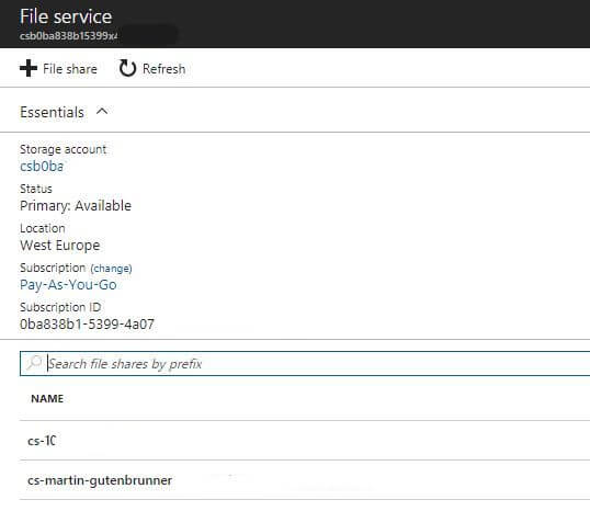 File service inside a storage account