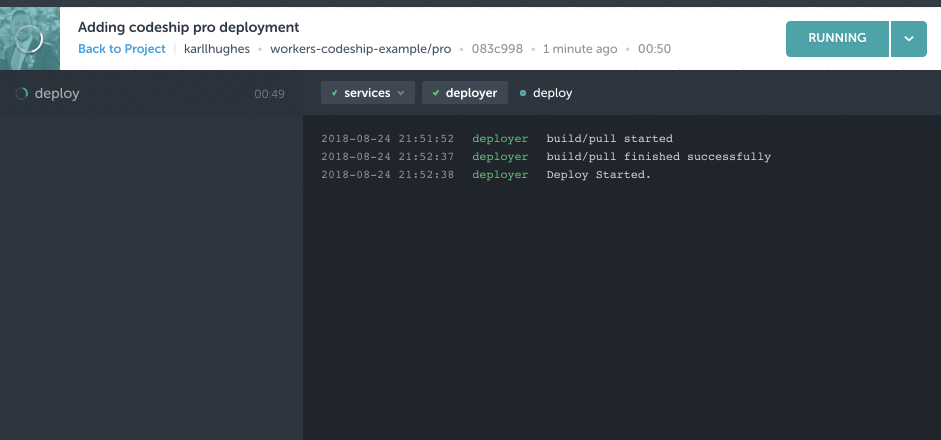 codeship pro deployment