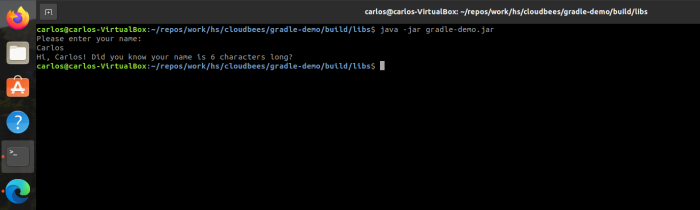 Screenshot of program running as normal
