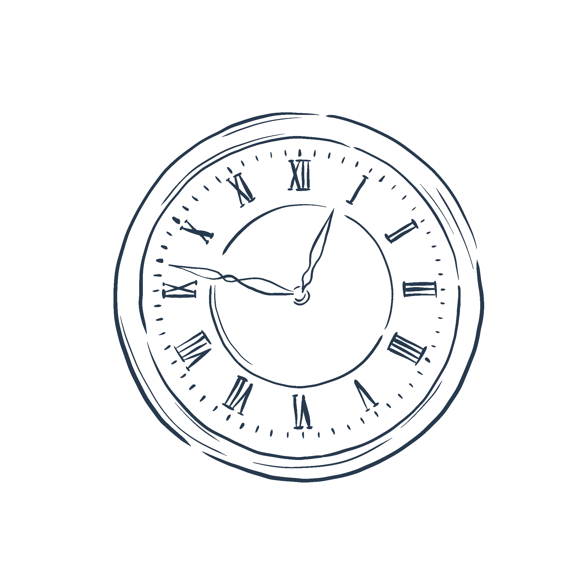Elegante illustrazione di un orologio in stile grafico - Collezione Beauvallon.