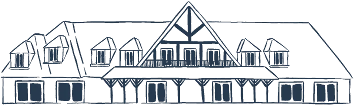 Illustration of the facade of the Hostellerie La Briqueterie, owned by the Beauvallon Collection group in Champagne.