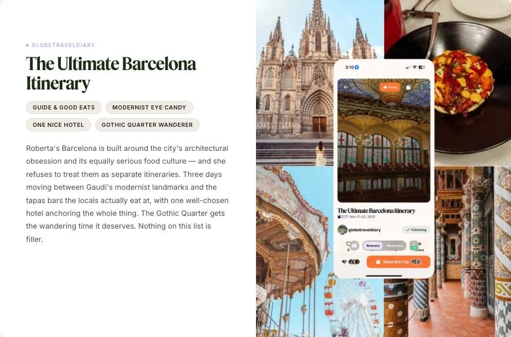 The Ultimate Barcelona Itinerary: three days between Gaudí’s landmarks and the tapas bars locals eat at, from one hotel in the Gothic Quarter.