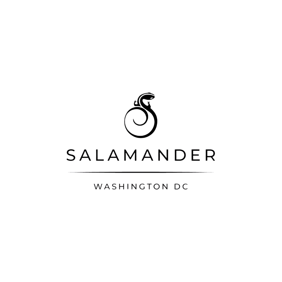 Salamander logo featuring a stylized lizard above the text 'SALAMANDER' and 'WASHINGTON DC' underneath a horizontal line.
