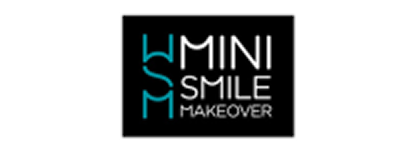 Logo with stylized letters WSM in teal and white, accompanied by the text 'Mini Smile Makeover'.