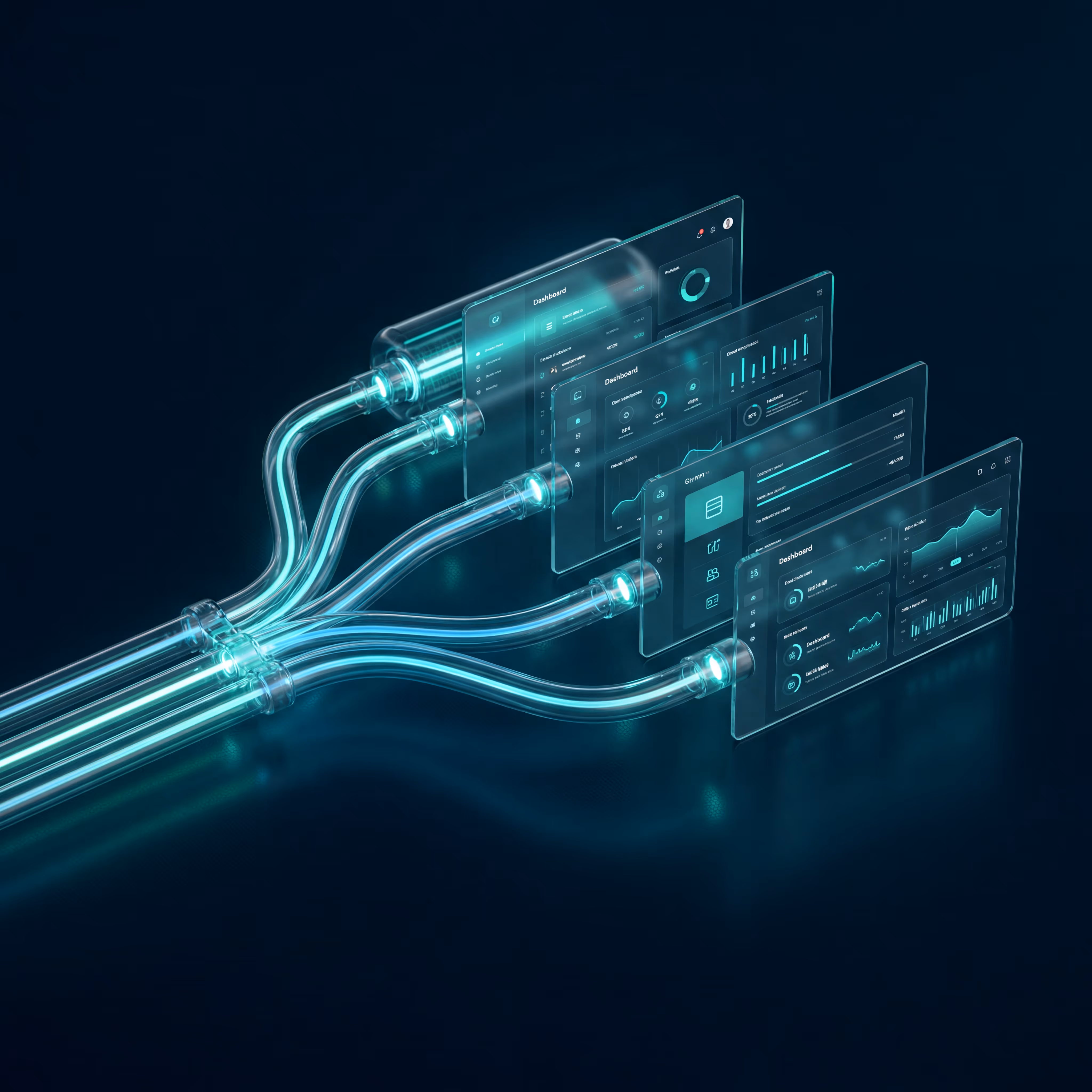 Hand holding a smartphone displaying a digital wireframe surrounded by floating app and coding icons in blue and purple tones.