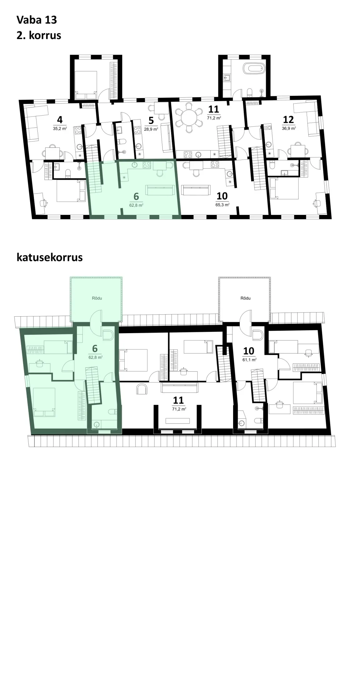 Vaba 13 Karlova - korter 6, joonis