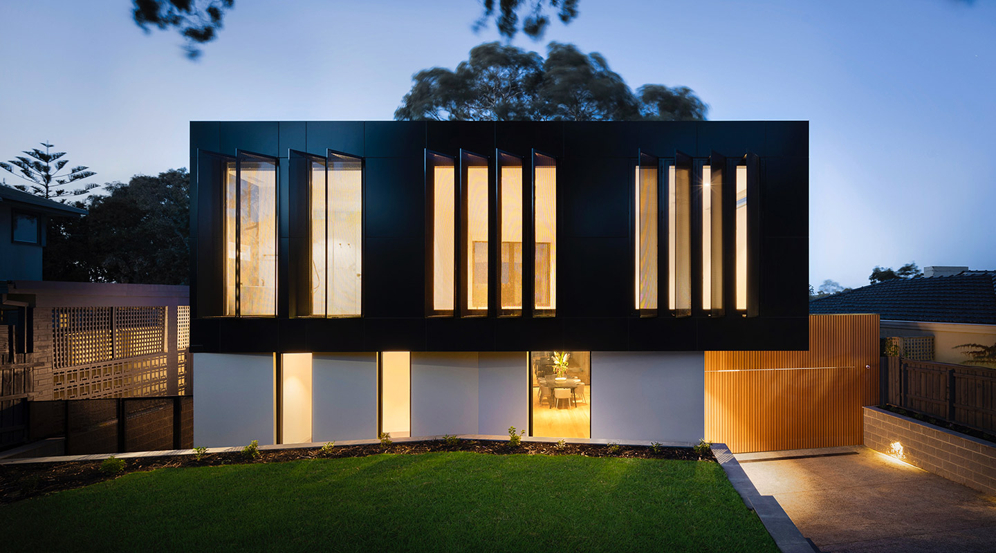 modern building in night time