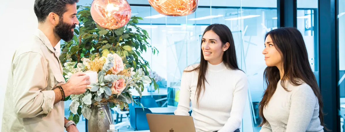 partners discussing something in between themselves