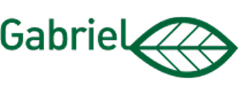Text 'Gabriel' neben einem stilisierten grünen Blatt-Symbol.