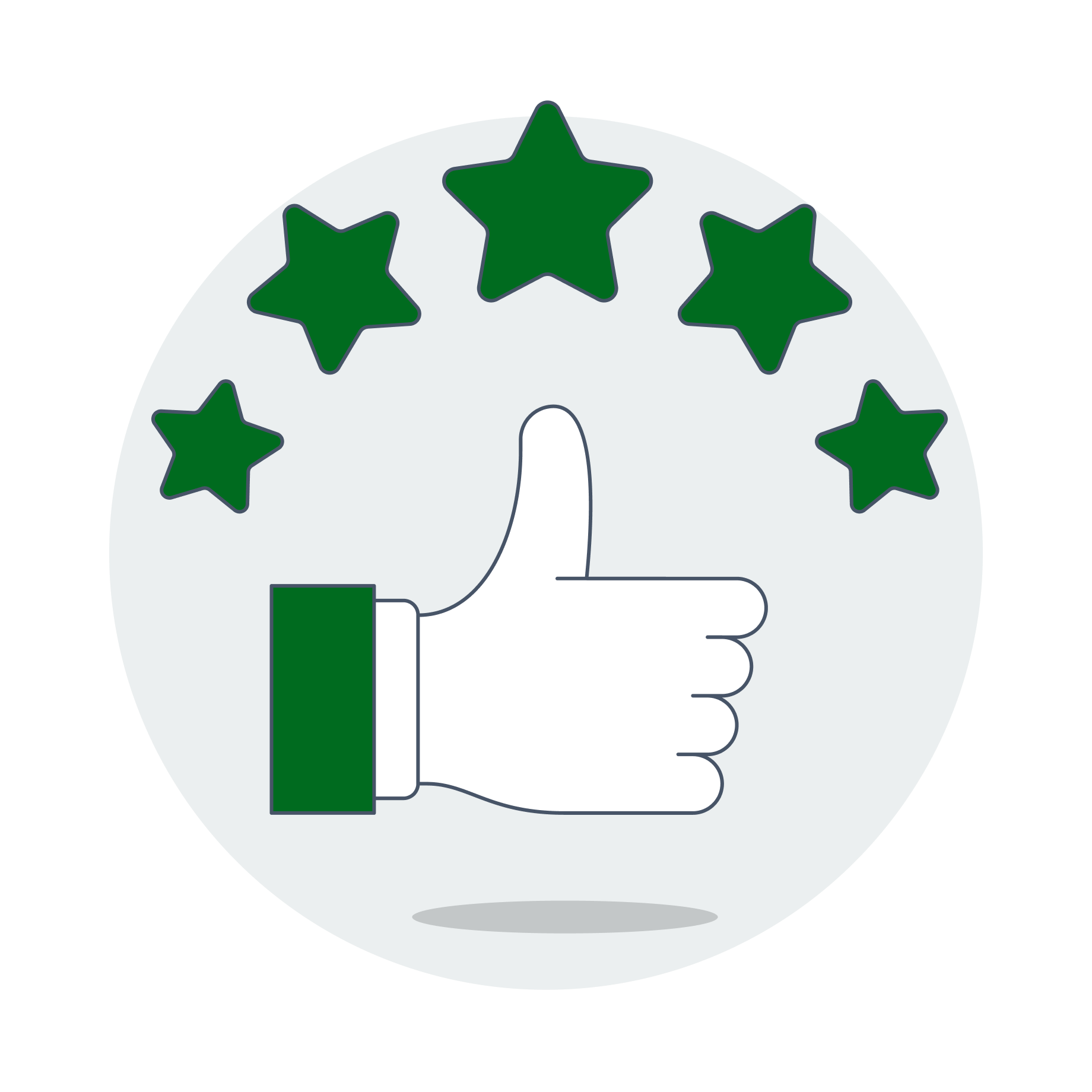 Illustration thumbs up for affidability and competences