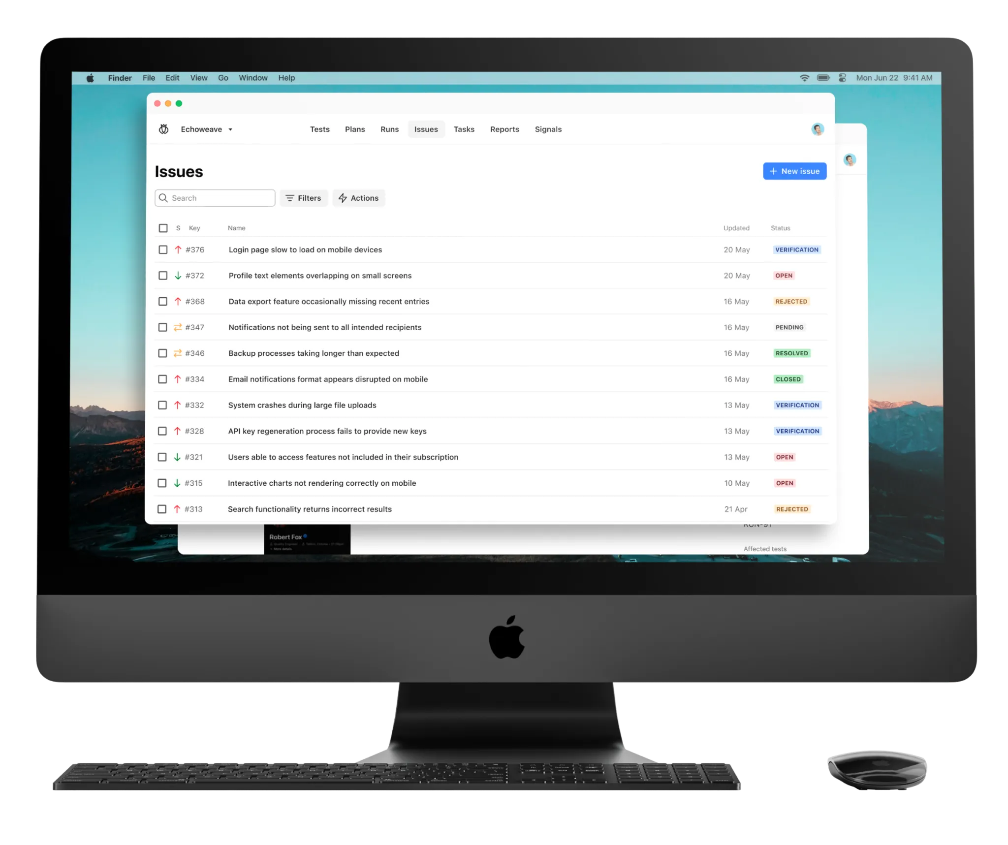A mockup of a display with Testlio's platform