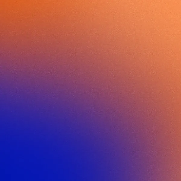 Smooth gradient background blending from deep blue at the bottom left to warm orange at the top right.